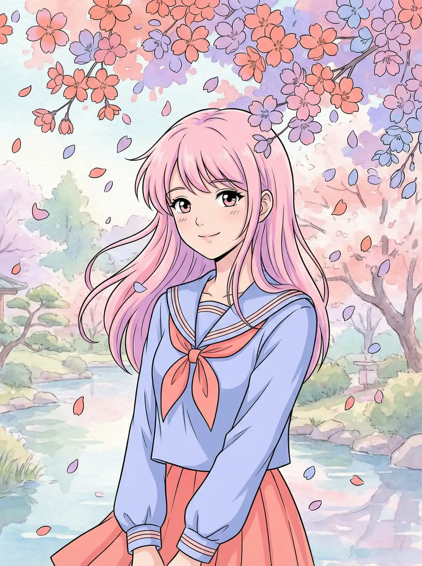 同人画作 - 樱花少女 动漫同人 创作